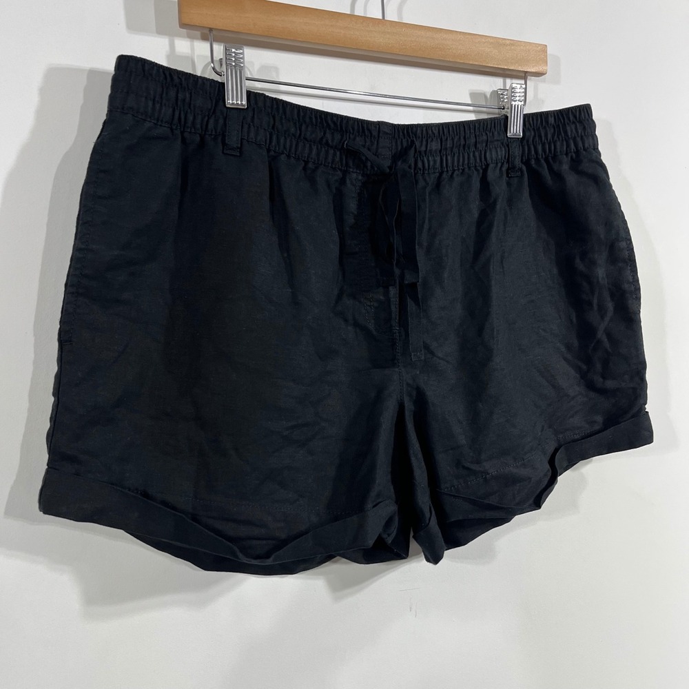 Joe Fresh Euro Summer Coastal Linen Beachy Resort Drawstring Shorts Womens 14